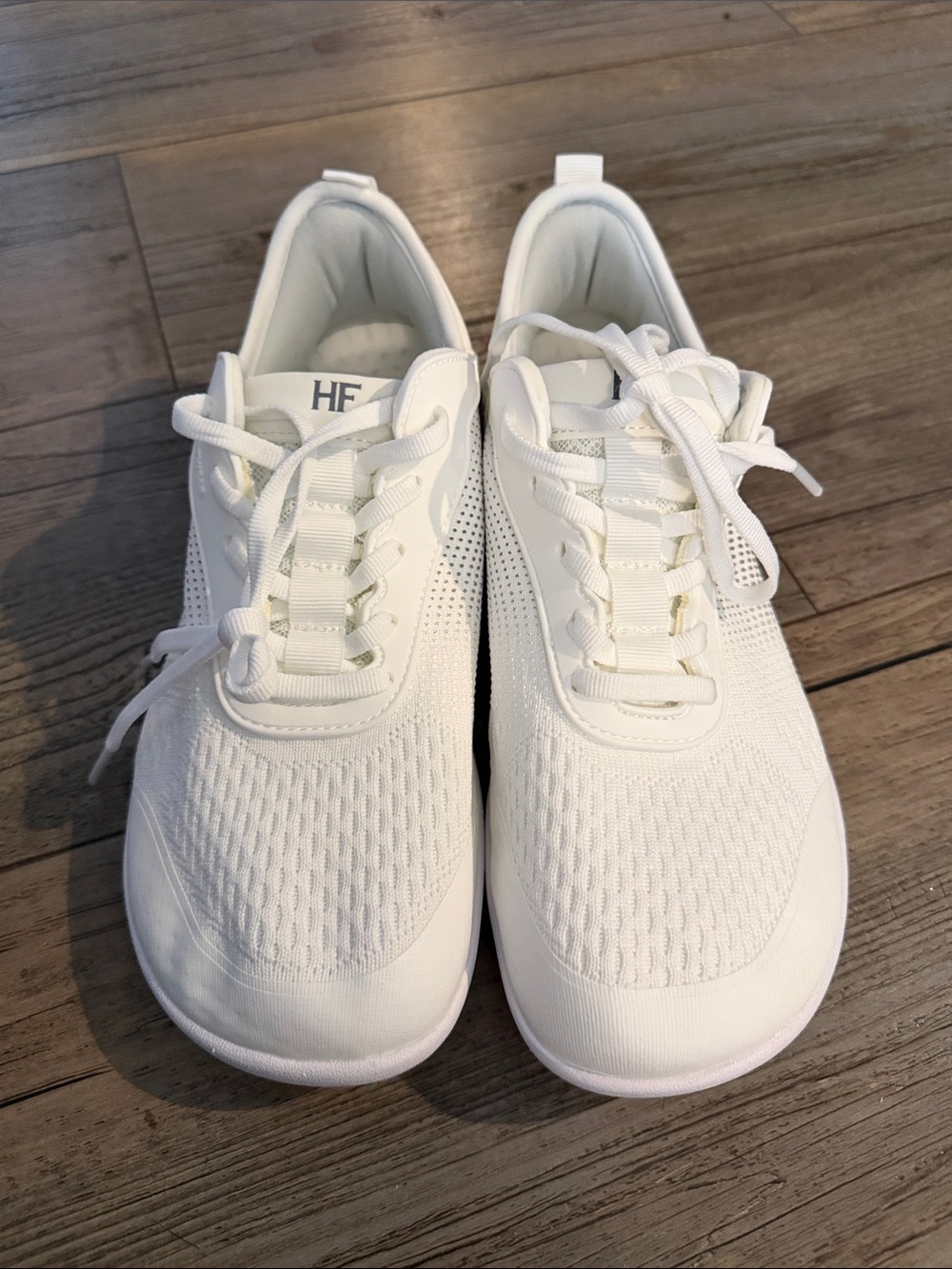 HF Women's All-White Knit Lace-Up Sneakers